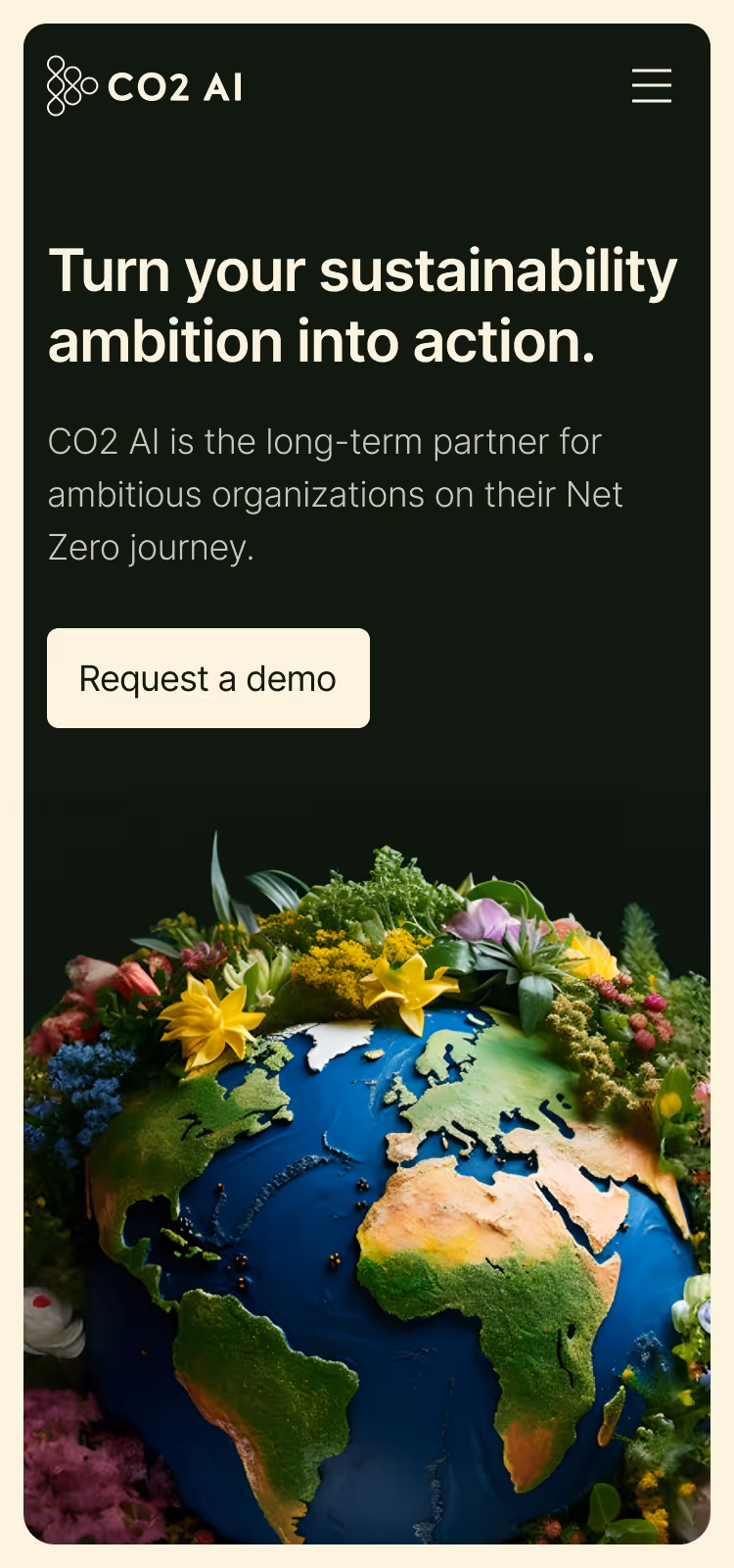 co2 ai mobile website design preview