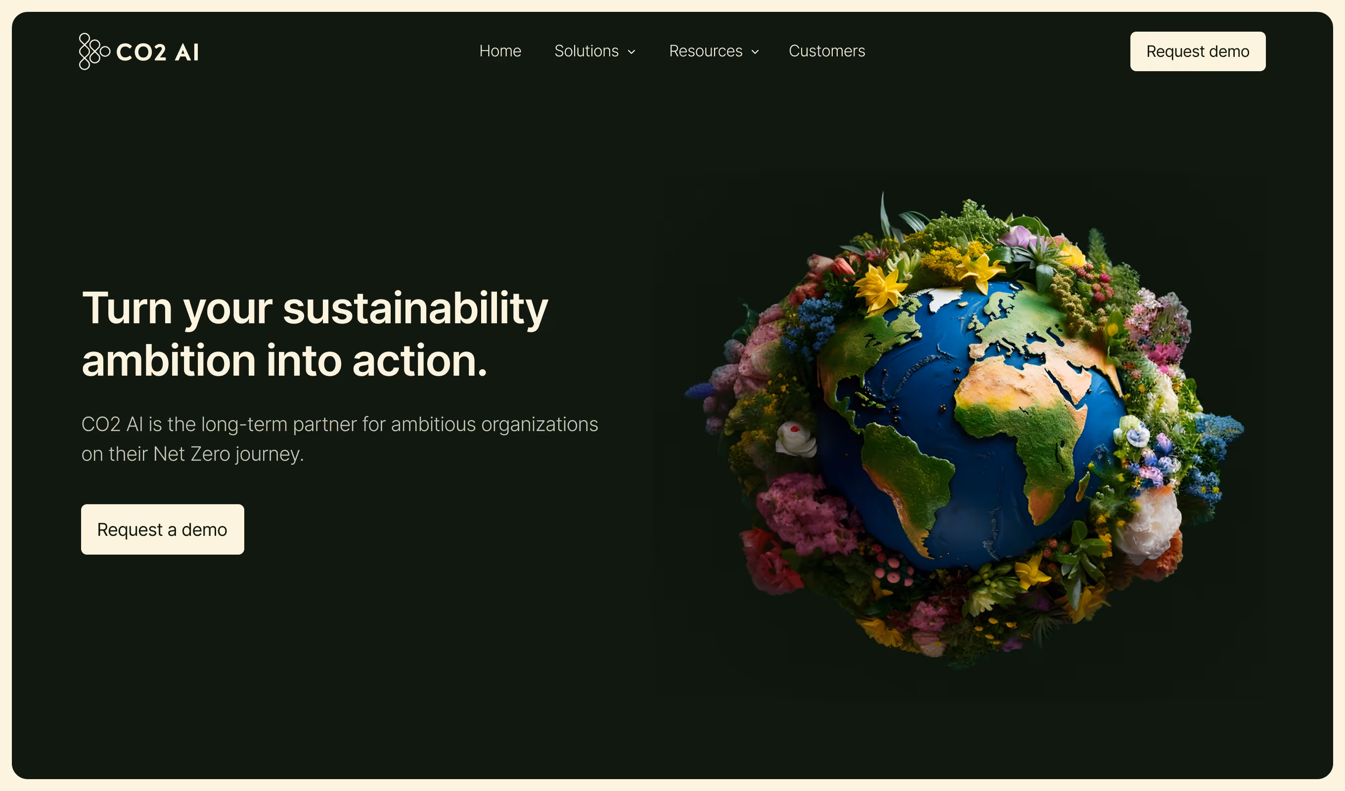 co2 ai desktop website design preview